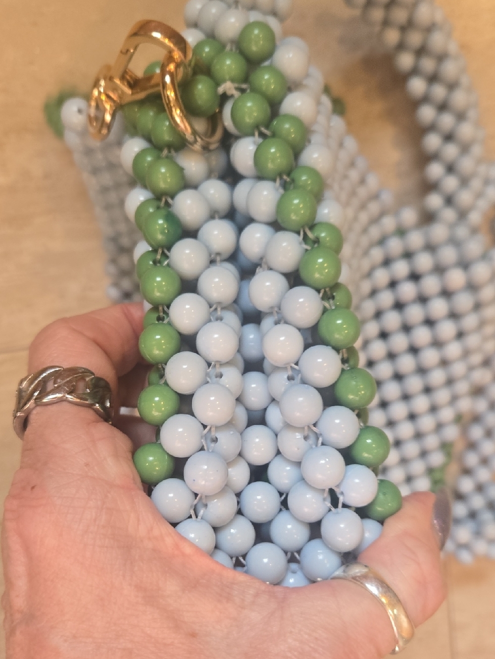 Kate Spade New York X Target Colorblock Beaded Blue/Green Versatile Bag - Picture 5 of 10